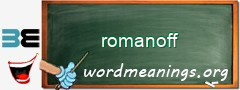 WordMeaning blackboard for romanoff